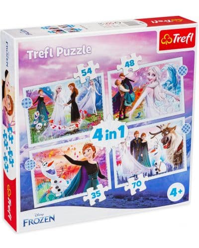 Пъзел Trefl 4 в 1 - Вълшебство в гората