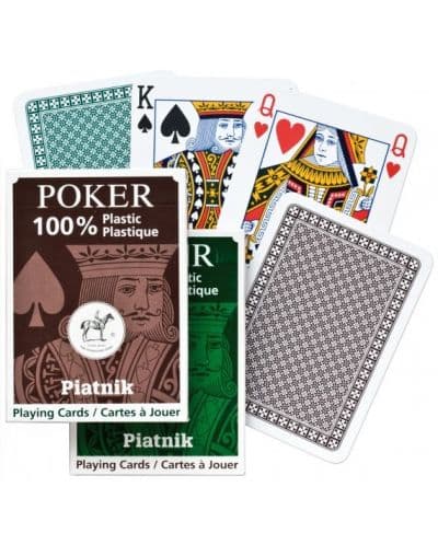 Карти за игра Piatnik - покер 100% plastic, кафяв