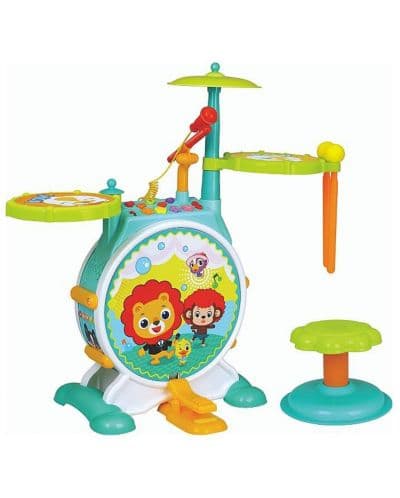 Барабани Hola Toys - На стойка със столче