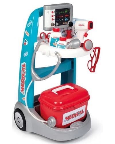 Детски комплект Smoby - Медицинска количка с аксесоари