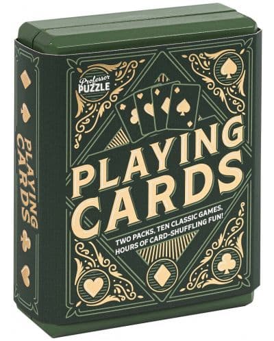 Карти за игра Professor Puzzle в дървена кутия, 2 тестета