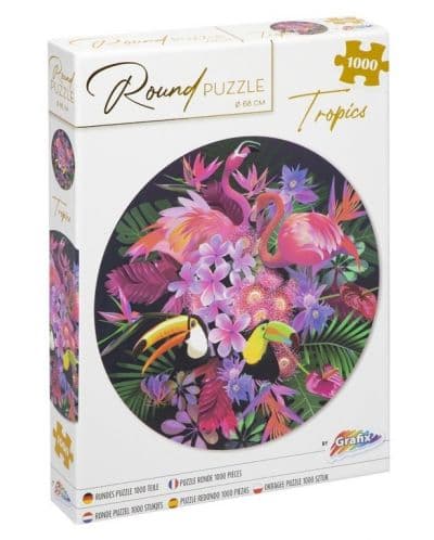Кръгъл пъзел Grafix от 1000 части - Тропически свят
