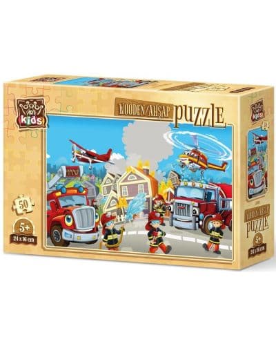 Дървен пъзел Art Puzzle от 50 части - Герои пожарникари