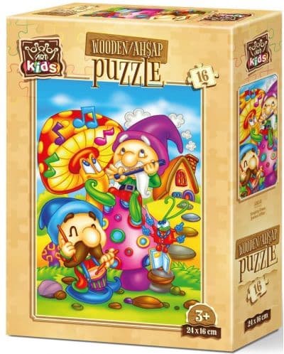 Дървен пъзел Art Puzzle от 16 части - Елфи