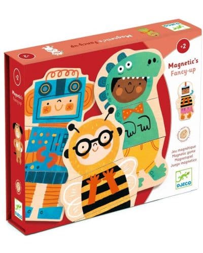 Игрален комплект Djeco- Дървени магнити, Fancy-up