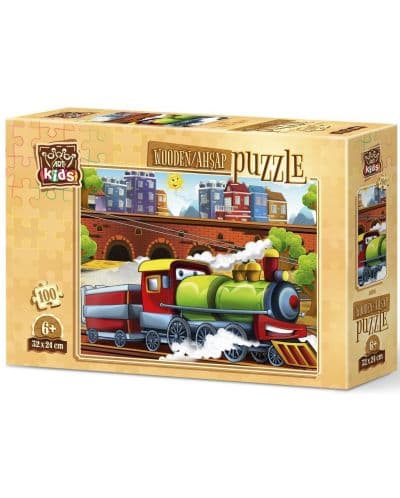 Дървен пъзел Art Puzzle от 100 части - Влакче