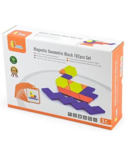 Игрален комплект Viga - Магнитни форми, 102 части