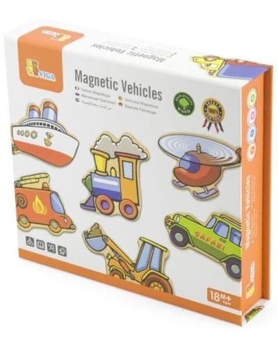 Игрален комплект Viga - Магнитни превозни средства