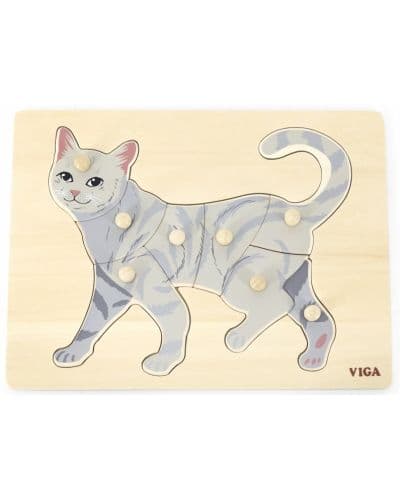 Монтесори образователен пъзел Viga - Котка