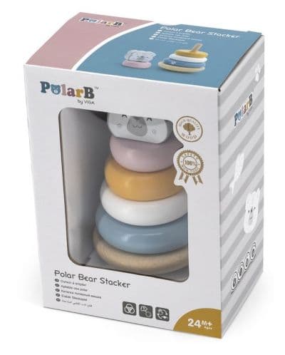 Играчка за нанизване Viga PolarB - Мече кула
