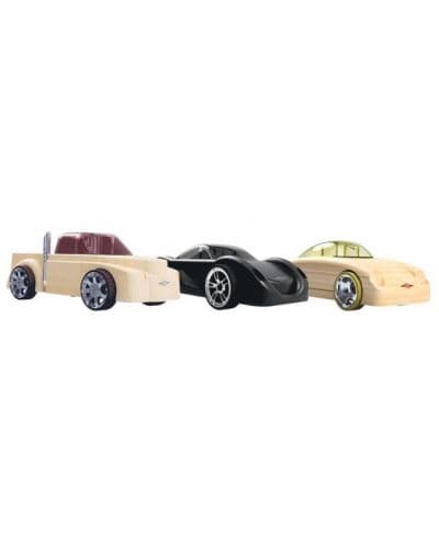 Сглобяеми дървени колички Play Monster Automoblox - C13Manta, SC2Fang, T16LRex