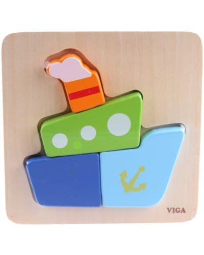 Детски пъзел Viga - Кораб, 4 части