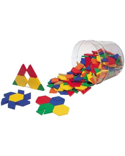 Игрален комплект Learning Resources - Пластмасов танграм, 250 броя