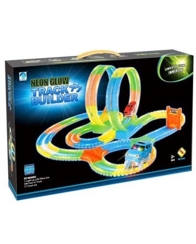 Трансформираща се писта Raya Toys - Neon Glow със светеща кола