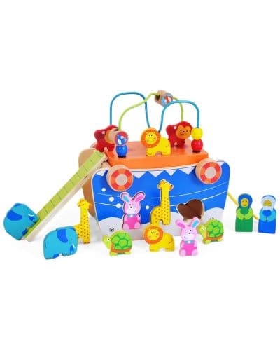 Дървен сортер с животни Acool Toy - Ноев ковчег