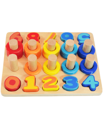 Игрален комплект Acool Toy - Дървена дъска с цифри и рингове
