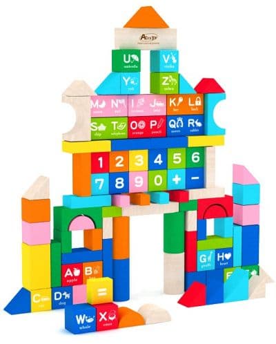 Дървен конструктор Acool Toy - 100 блокчета
