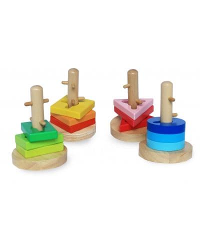 Играчка за нанизване и завъртане на геометрични форми Acool Toy