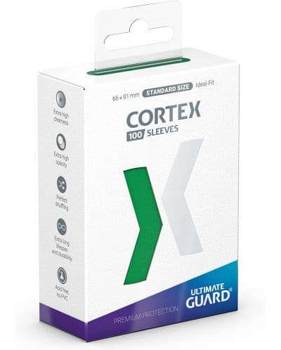 Протектори за карти Ultimate Guard - Cortex Sleeves Standard Size, зелени (100 бр.)