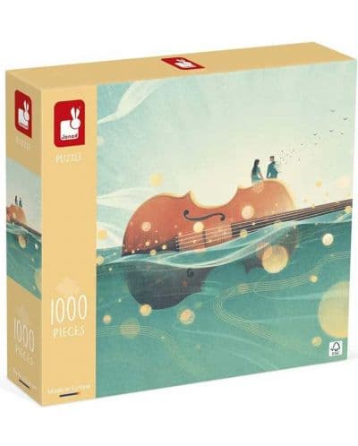 Пъзел Janod от 1000 части - Романтично пътешествие с цигулка