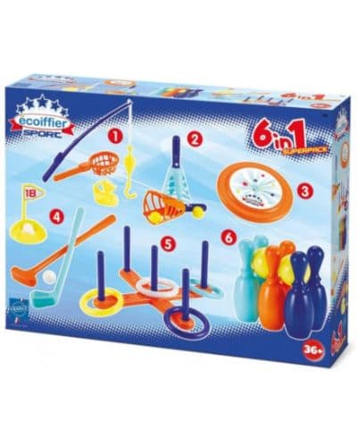 Игрален комплект 6 в 1 Ecoiffier Sport - Спортни игри