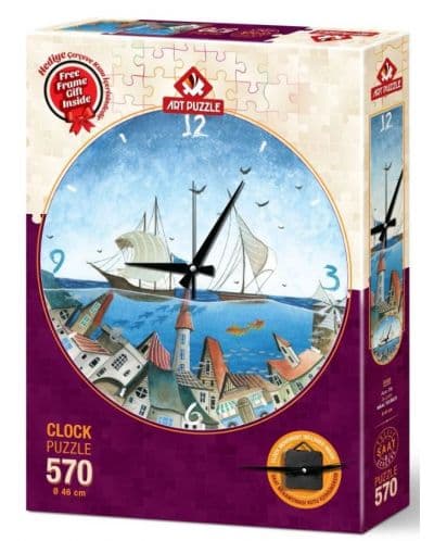 Пъзел-часовник Art Puzzle от 570 части - Морски град