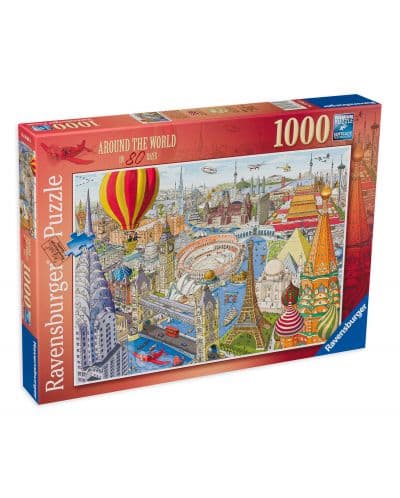 Пъзел Ravensburger от 1000 части - Около света за 80 дни