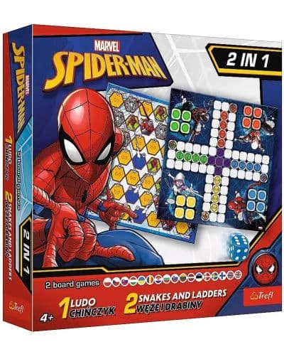 Настолна игра 2 в 1 Spider-Man (Ludo/Snakes and Ladders) - детска