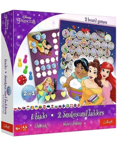 Настолна игра 2 в 1 Disney Princess (Ludo/Snakes and Ladders) - детска