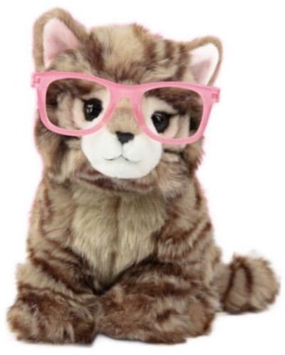Плюшена играчка Studio Pets - Британско коте с очила, Пейдж, 23 cm