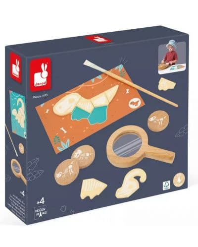 Дървенa игра Janod - Дино разкопки
