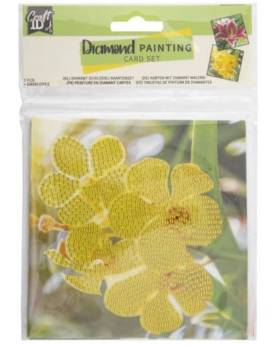 Карти за рисуване с мъниста Grafix - Цветя, 2 броя, 13 х 13 cm