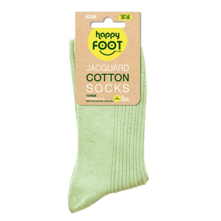 HAPPY FOOTTOPIA Чорапи жакард нов зелен 80% памук, 35-40