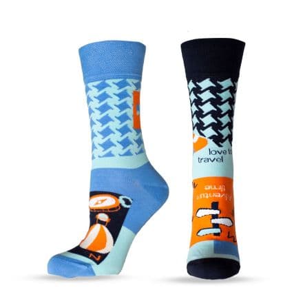HAPPY FOOTTOPIA DESIGN Чорапи син травел памук 39-42