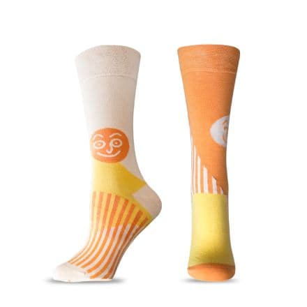 HAPPY FOOTTOPIA DESIGN Чорапи жълто лице памук 43-46