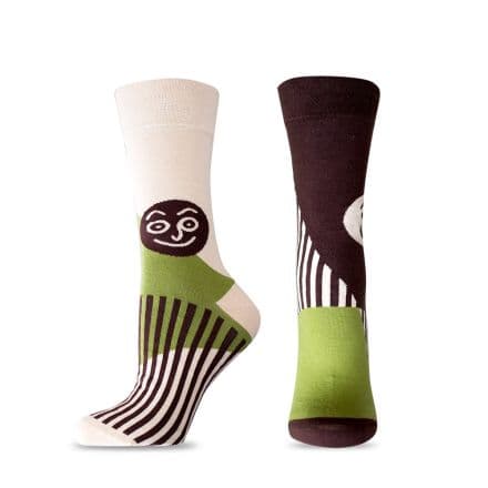 HAPPY FOOTTOPIA DESIGN Чорапи зелено лице памук 39-42