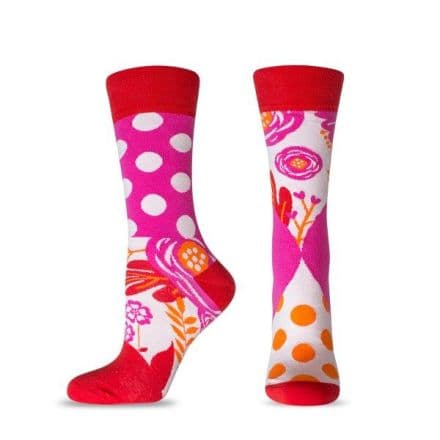 HAPPY FOOTTOPIA Чорапи точки червени 80% памук, 39-42