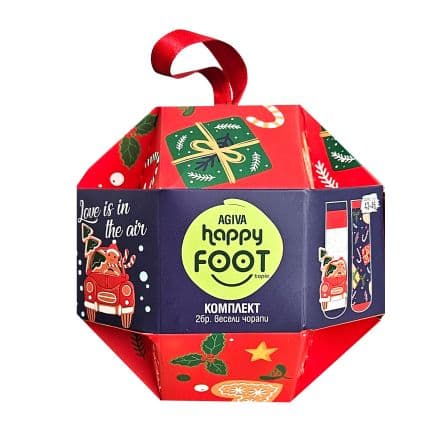 HAPPY FOOTTOPIA Коледни чорапи червени р-р 39-42, 2бр.
