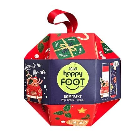 HAPPY FOOTTOPIA Коледни чорапи червени р-р 43-47, 2бр.