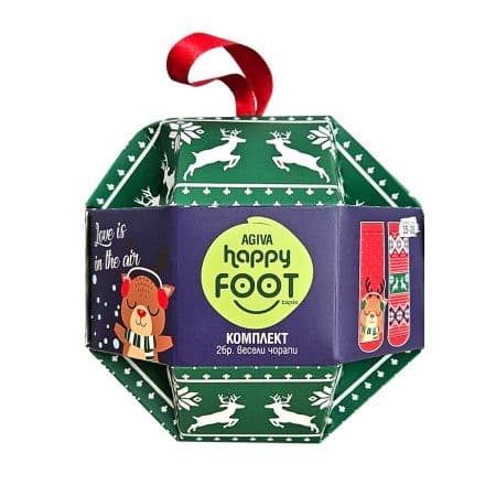 HAPPY FOOTTOPIA Коледни чорапи р-р 39-42, 2бр.