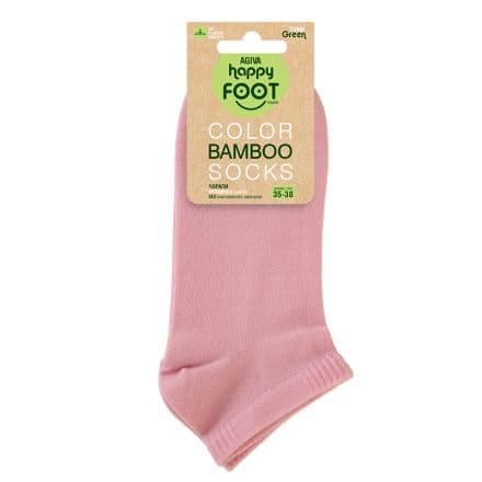 HAPPY FOOTTOPIA ЧОРАПИ Къс конч памук розов, 35-38, 1 чифт