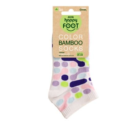 HAPPY FOOTTOPIA Чорапи къс конч бамбук лилав точки 35-38, 1 чифт