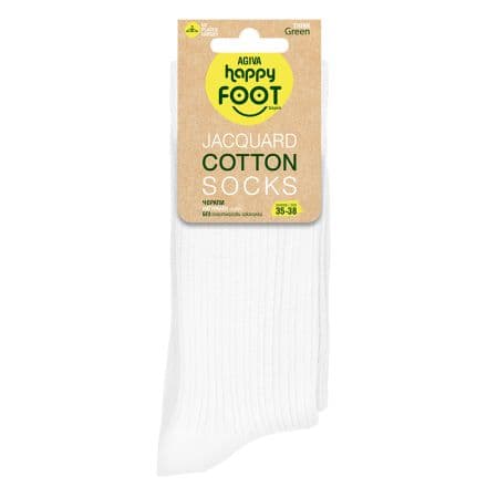 HAPPY FOOTTOPIA Чорапи жакард бели, р-р 35-38