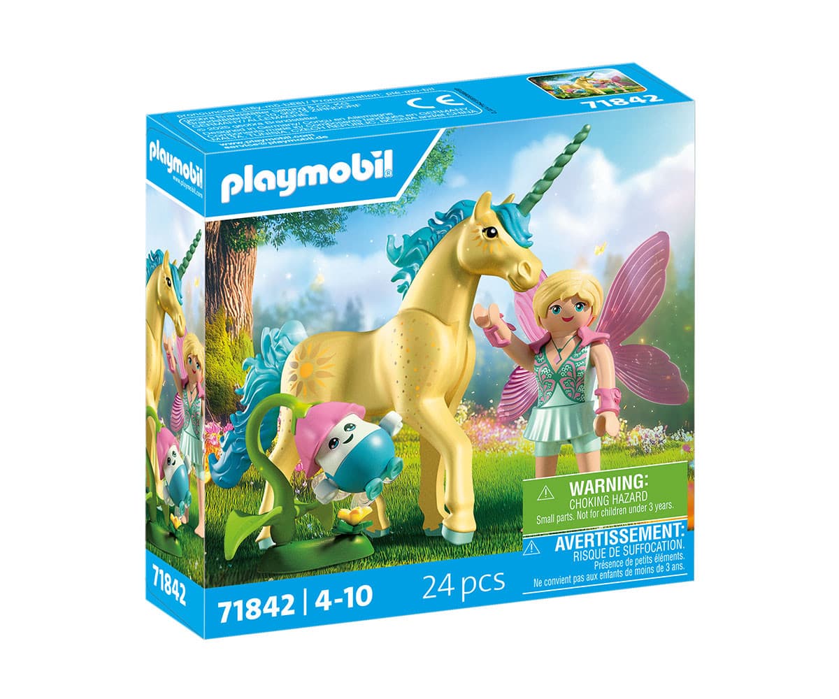 Playmobil - Еднорог: Слънчев цвят с фея