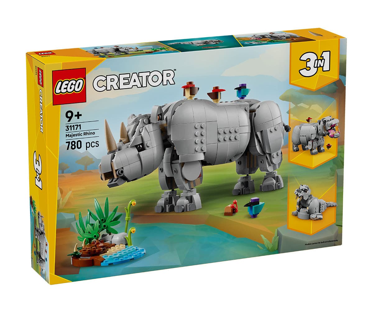 LEGO® Creator 31171 - Диви животни: Величествен носорог с птици
