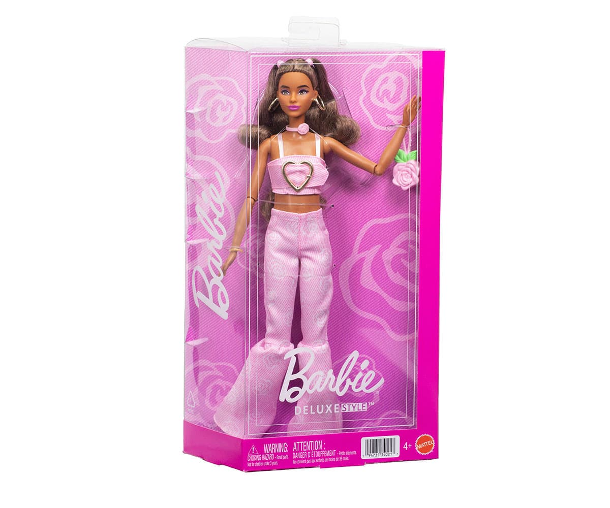 Кукла Barbie - Луксозен стил: Блондинка с розов комплект дънки
