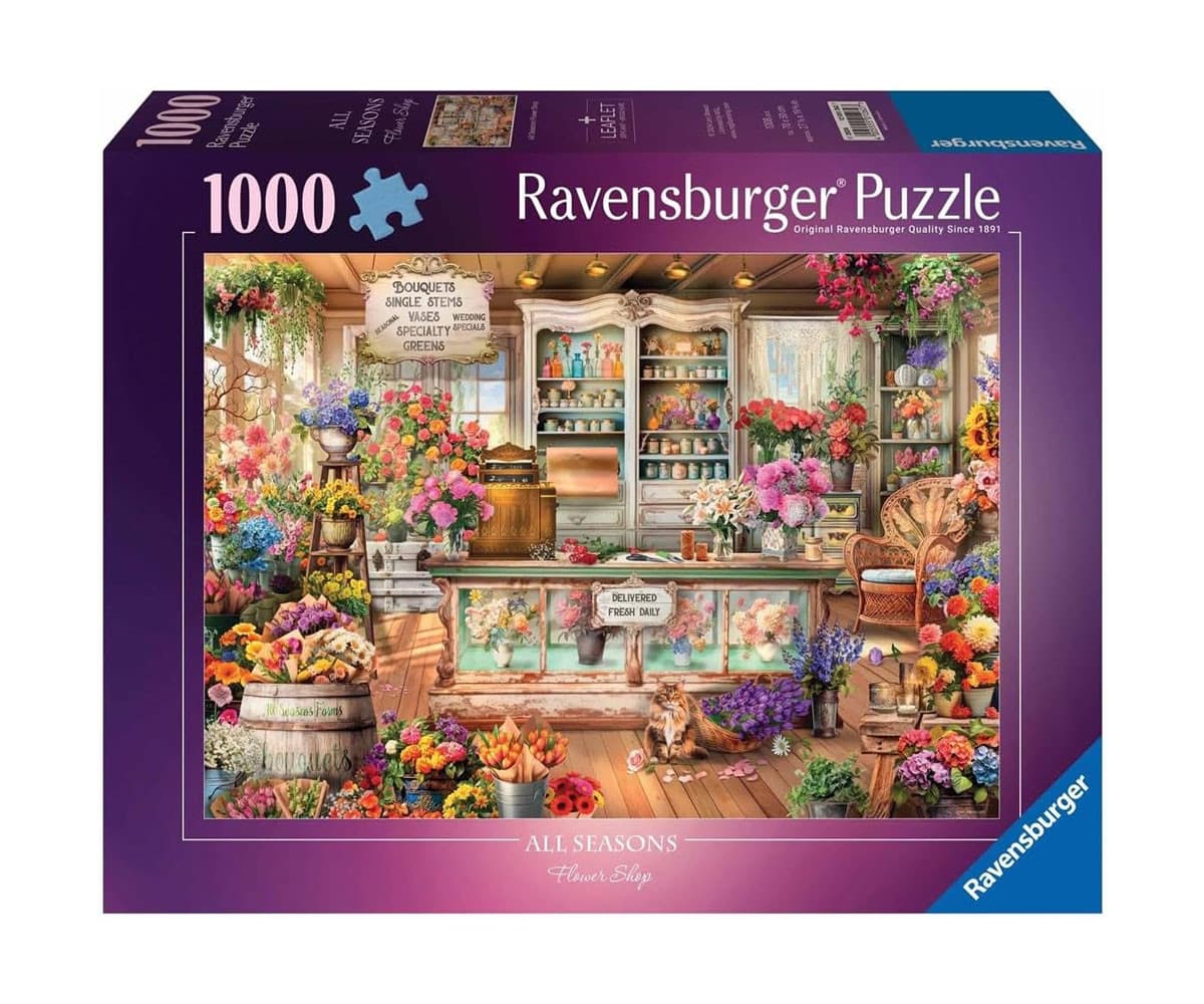 Пъзел Ravensburger 1000 ел. - Цветарски магазин четири сезона