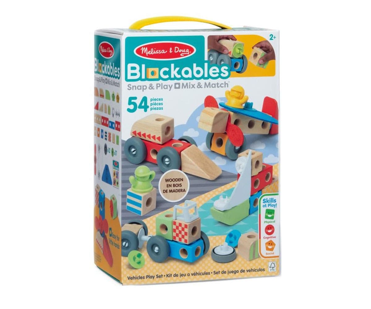 Melissa & Doug - Дървени кубчета: Автомобили