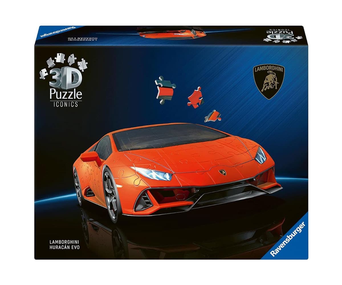3D Пъзел Ravensburger 108 ел. - Iconics: Lamborghini Huracán Arancio