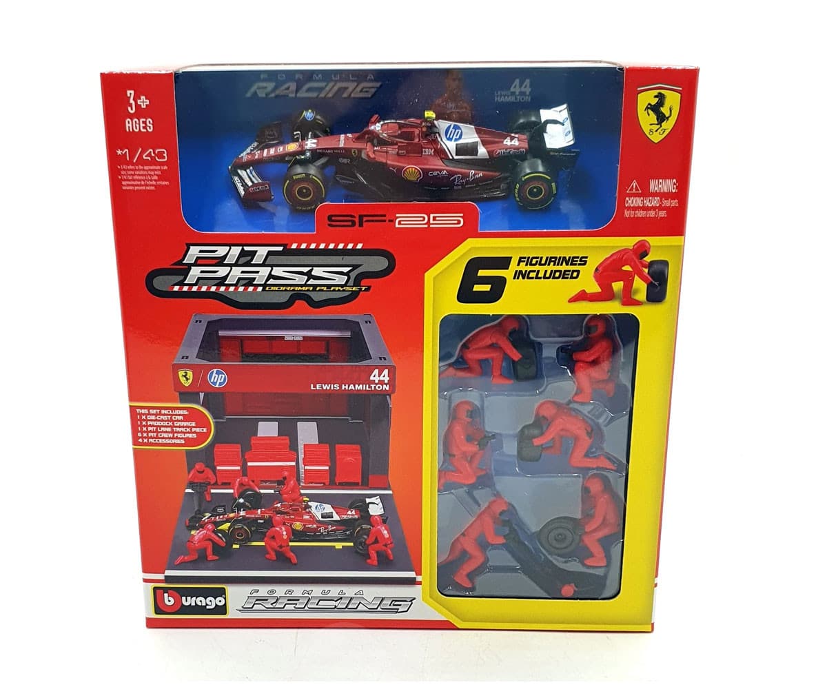 Bburago Ferrari - Комплект за игра: Бокс Ferrari SF25 (#44)